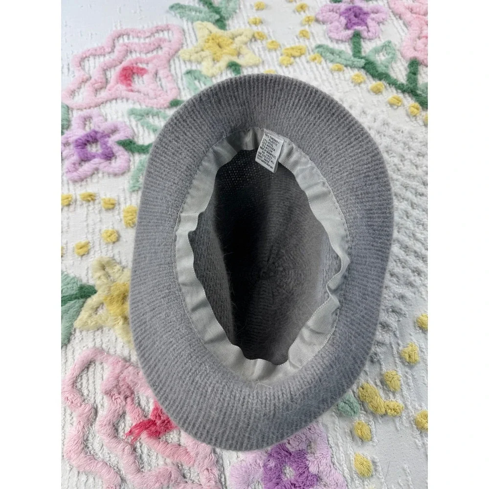 Angora‎ Blend Beanie Hat Grey Soft Warm Cozy Winter One Size